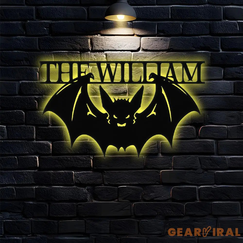 Metal Sign Halloween Bat Decorative Name Sign Personalized Split Letter Last Name Halloween Sign Outdoor Door Monogram