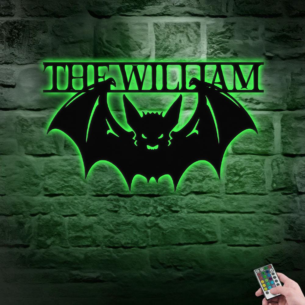 Metal Sign Halloween Bat Decorative Name Sign, Personalized Split Letter Last Name, Halloween Sign, Outdoor Door Monogram