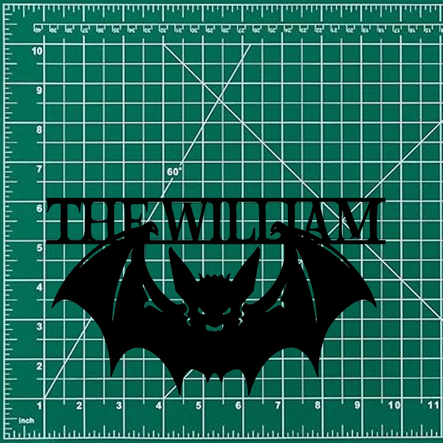 Metal Sign Halloween Bat Decorative Name Sign, Personalized Split Letter Last Name, Halloween Sign, Outdoor Door Monogram