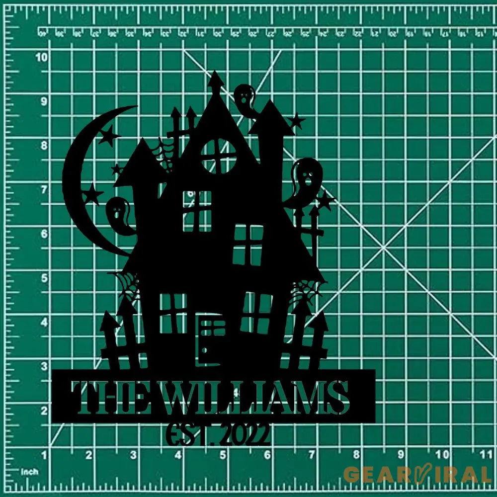 Metal Sign Halloween Castle Decorative Name Sign Personalized Split Letter Last Name Halloween Sign Outdoor Door