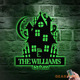 Metal Sign Halloween Castle Decorative Name Sign Personalized Split Letter Last Name Halloween Sign Outdoor Door