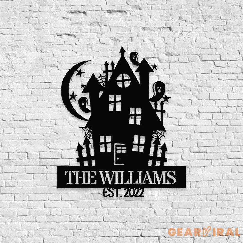 Metal Sign Halloween Castle Decorative Name Sign Personalized Split Letter Last Name Halloween Sign Outdoor Door