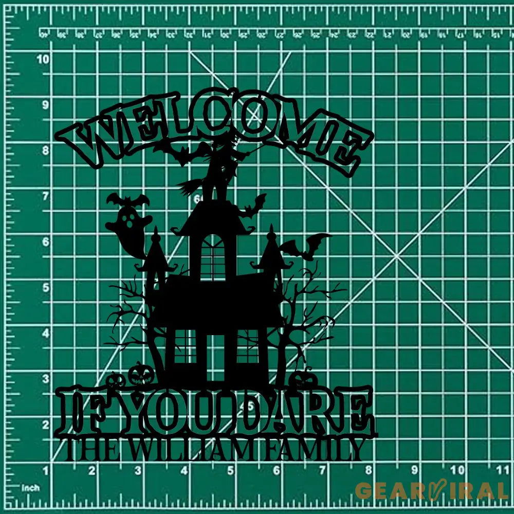 Metal Sign Halloween Castle If You Dare Decorative Name Sign Personalized Split Letter Last Name Halloween Sign Outdoor