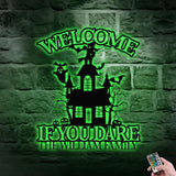 Metal Sign Halloween Castle If You Dare Decorative Name Sign, Personalized Split Letter Last Name, Halloween Sign, Outdoor Door Monogram