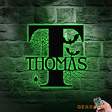 Metal Sign Halloween Decorative Name Sign Personalized Split Letter Last Name Halloween Sign Outdoor Door Hanger