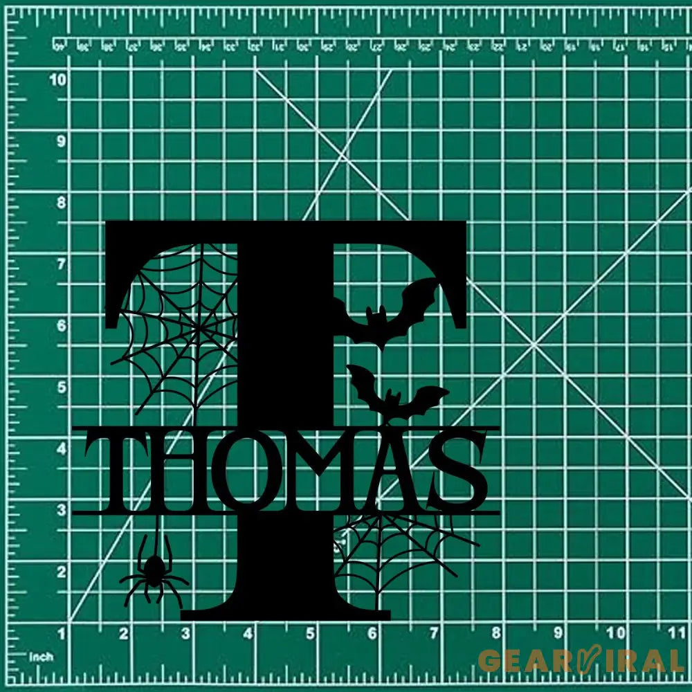 Metal Sign Halloween Decorative Name Sign Personalized Split Letter Last Name Halloween Sign Outdoor Door Hanger