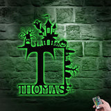 Metal Sign Halloween Falling Castle Decorative Name Sign, Personalized Split Letter Last Name, Halloween Sign, Outdoor Door Monogram