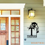 Metal Sign Halloween Funny Skull Decorative Name Sign Personalized Split Letter Last Name Halloween Sign Outdoor Door