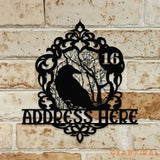 Metal Sign Halloween Mirror Name Sign Personalized Name LED Lights Halloween Sign Outdoor Door Monogram Halloween Metal