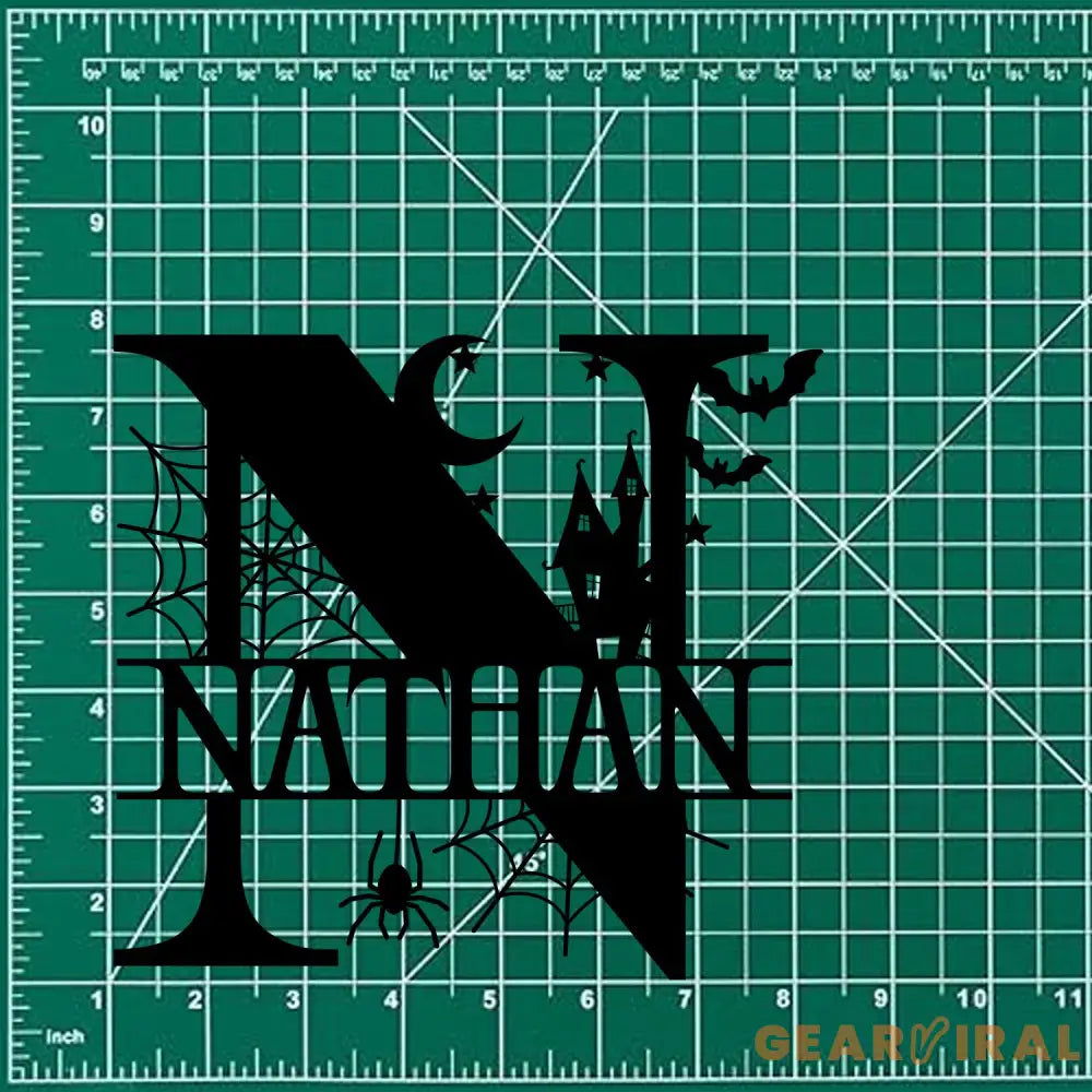 Metal Sign Halloween Spiderweb Decorative Name Sign Personalized Split Letter Last Name Halloween Sign Outdoor Door