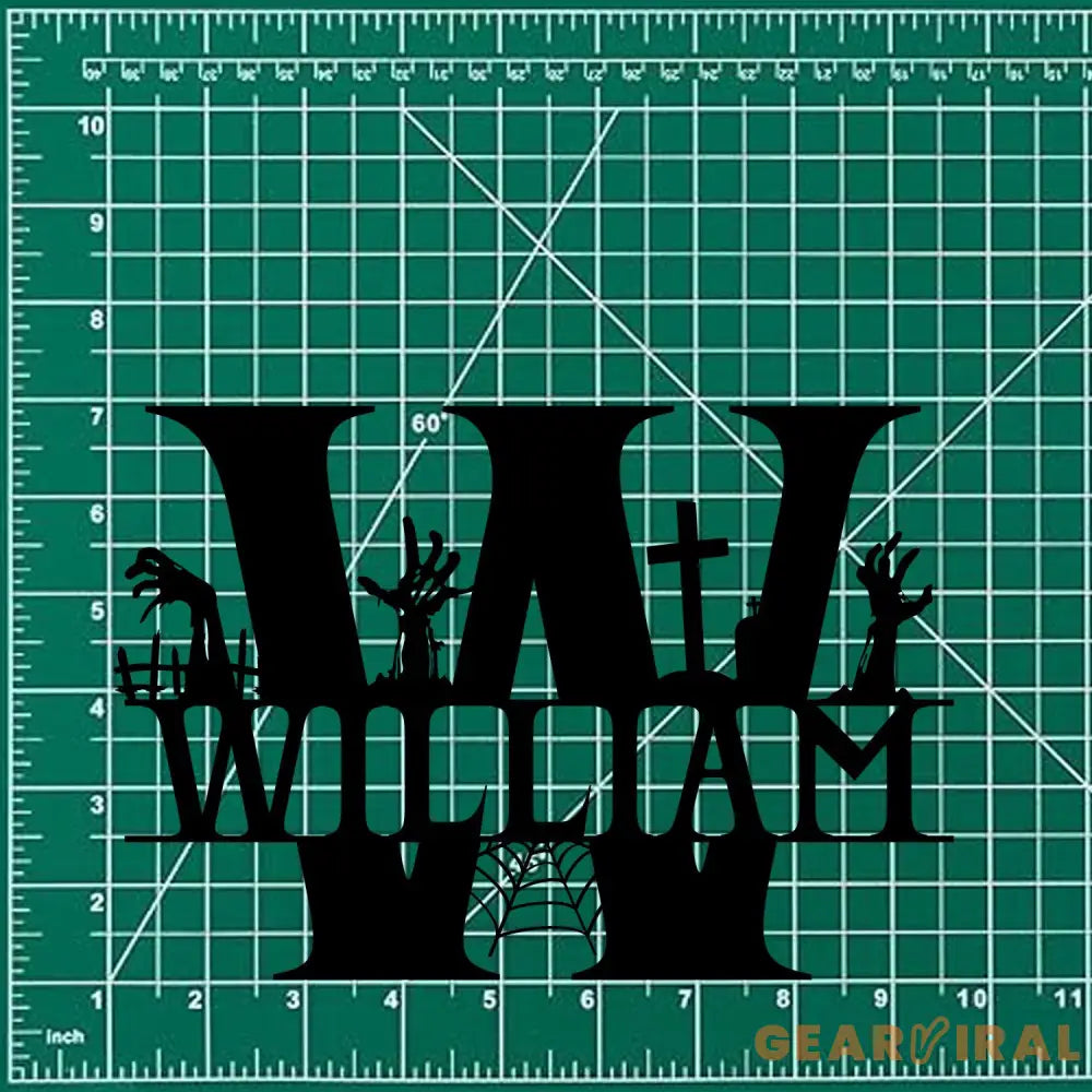 Metal Sign Halloween Vibe Decorative Name Sign Personalized Split Letter Last Name Halloween Sign Outdoor Door Monogram