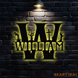 Metal Sign Halloween Vibe Decorative Name Sign Personalized Split Letter Last Name Halloween Sign Outdoor Door Monogram