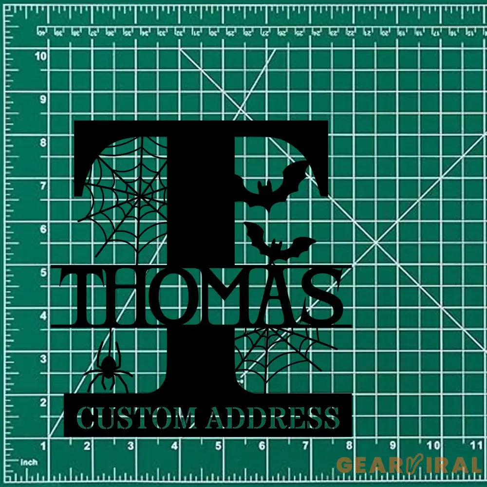 Metal Sign Halloween Vibe Family Name Sign Personalized Split Letter Last Name Halloween Sign Outdoor Door Monogram
