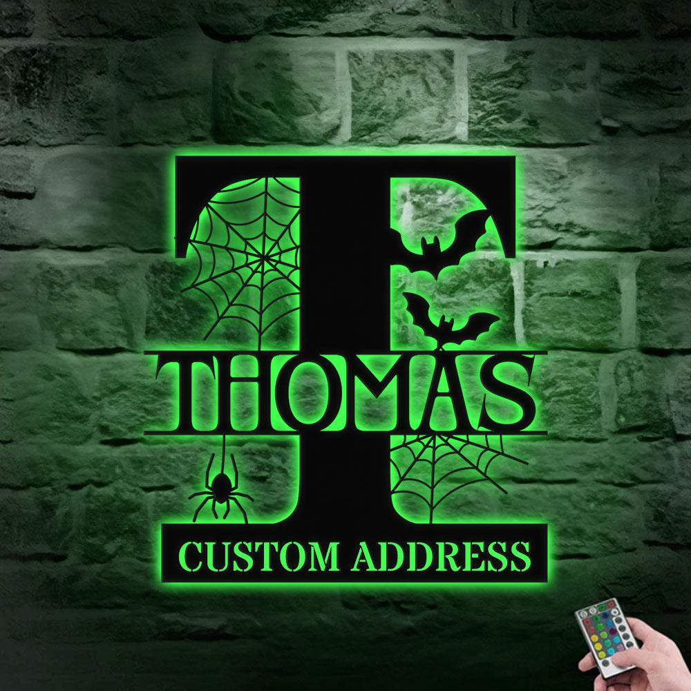 Metal Sign Halloween Vibe Family Name Sign, Personalized Split Letter Last Name, Halloween Sign, Outdoor Door Monogram
