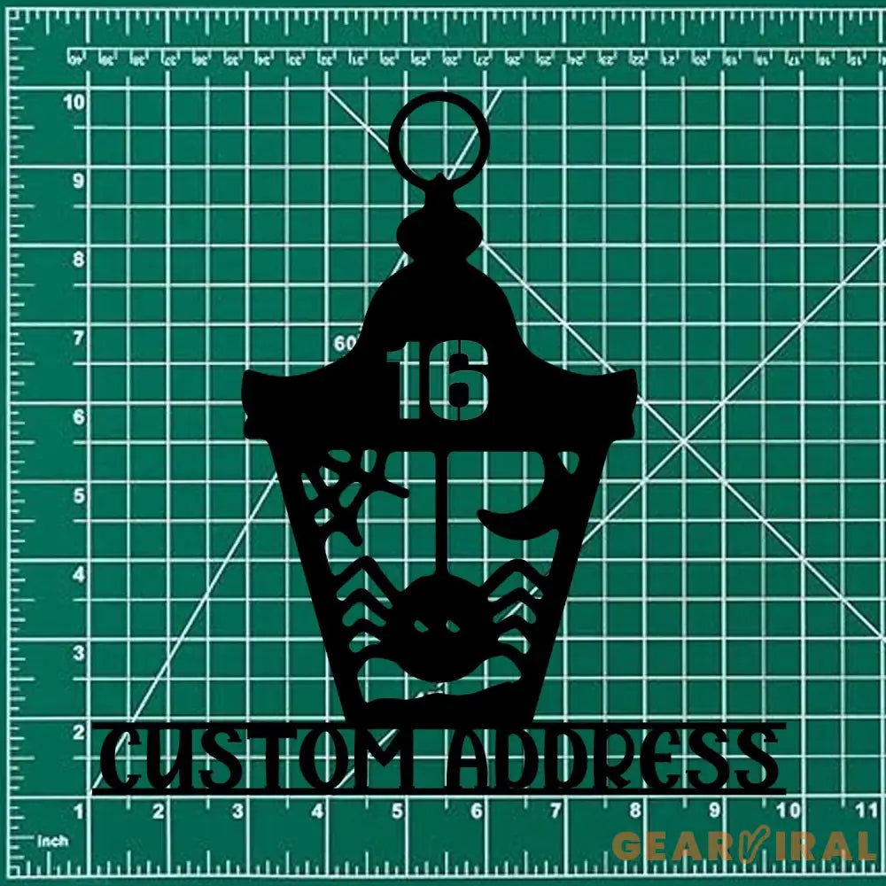 Metal Sign Lantern Bat Halloween Name Sign Personalized Name LED Lights Halloween Sign Outdoor Door Monogram Halloween