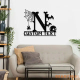 Metal Sign Monograms Halloween Name Sign Personalized Name LED Lights Halloween Sign Outdoor Door Monogram Halloween