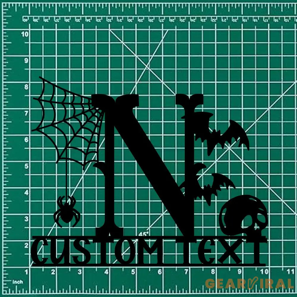 Metal Sign Monograms Halloween Name Sign Personalized Name LED Lights Halloween Sign Outdoor Door Monogram Halloween