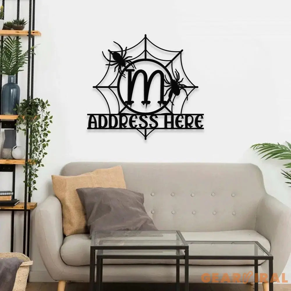 Metal Sign Monograms Halloween Name Sign Personalized Name LED Lights Halloween Sign Outdoor Door Monogram Halloween