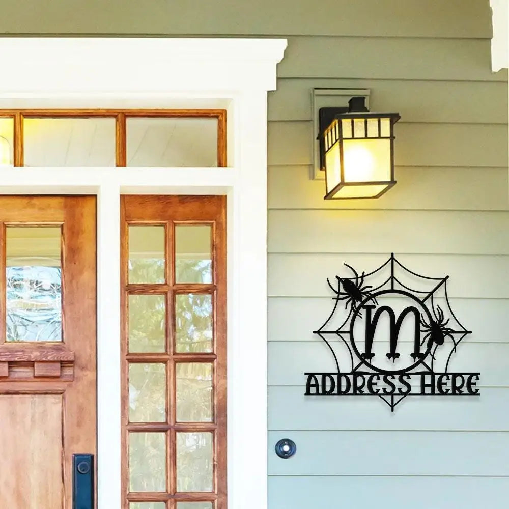 Metal Sign Monograms Halloween Name Sign Personalized Name LED Lights Halloween Sign Outdoor Door Monogram Halloween