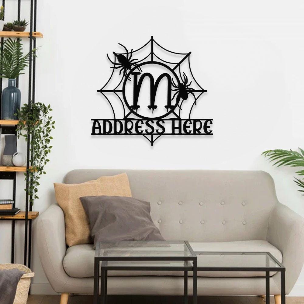 Metal Sign Monograms Halloween Name Sign, Personalized Name LED Lights, Halloween Sign, Outdoor Door Monogram, Halloween Metal sign