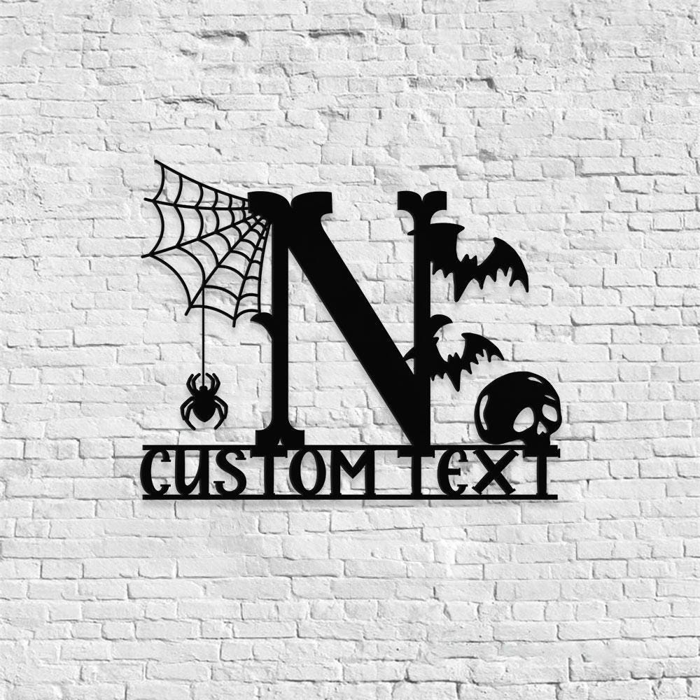 Metal Sign Monograms Halloween Name Sign, Personalized Name LED Lights, Halloween Sign, Outdoor Door Monogram, Halloween Metal sign