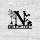 Metal Sign Monograms Halloween Name Sign, Personalized Name LED Lights, Halloween Sign, Outdoor Door Monogram, Halloween Metal sign