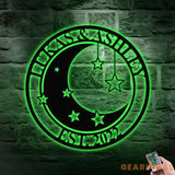 Metal Sign Moon Lovers Decorative Name Sign Personalized Split Letter Last Name Moon Decor Outdoor Door Hanger