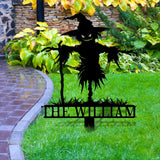 Metal Sign No Feathers Halloween, Custom Name Metal Stake,Personalized Family Yard Sign, Outdoor Door Garden Decor, Gift for Garden Lovers