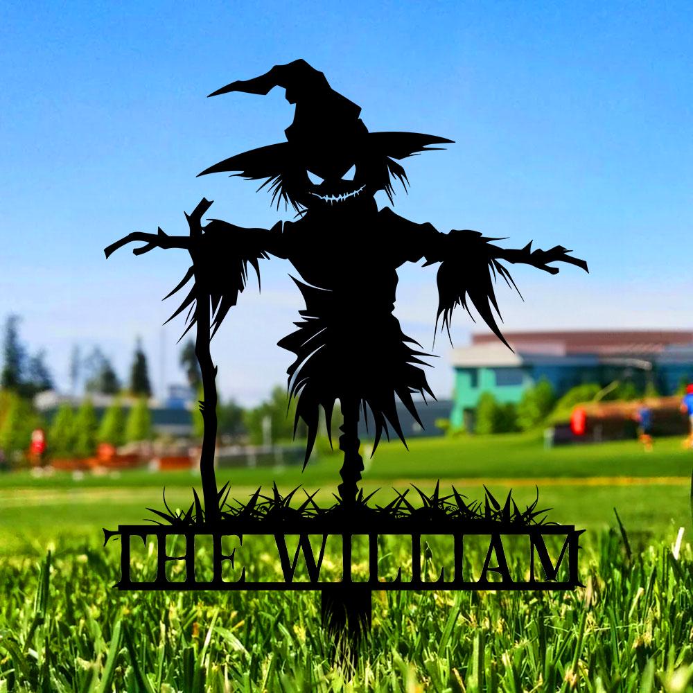 Metal Sign No Feathers Halloween, Custom Name Metal Stake,Personalized Family Yard Sign, Outdoor Door Garden Decor, Gift for Garden Lovers