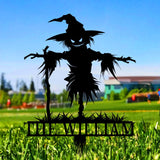 Metal Sign No Feathers Halloween, Custom Name Metal Stake,Personalized Family Yard Sign, Outdoor Door Garden Decor, Gift for Garden Lovers