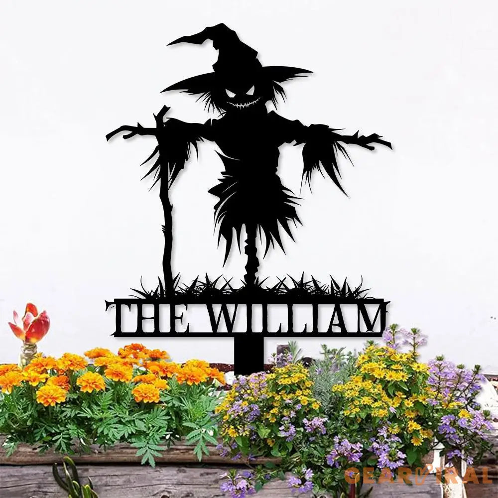 Metal Sign No Feathers Halloween Custom Name Metal Stake,Personalized Family Yard Sign Outdoor Door Garden Decor Gift