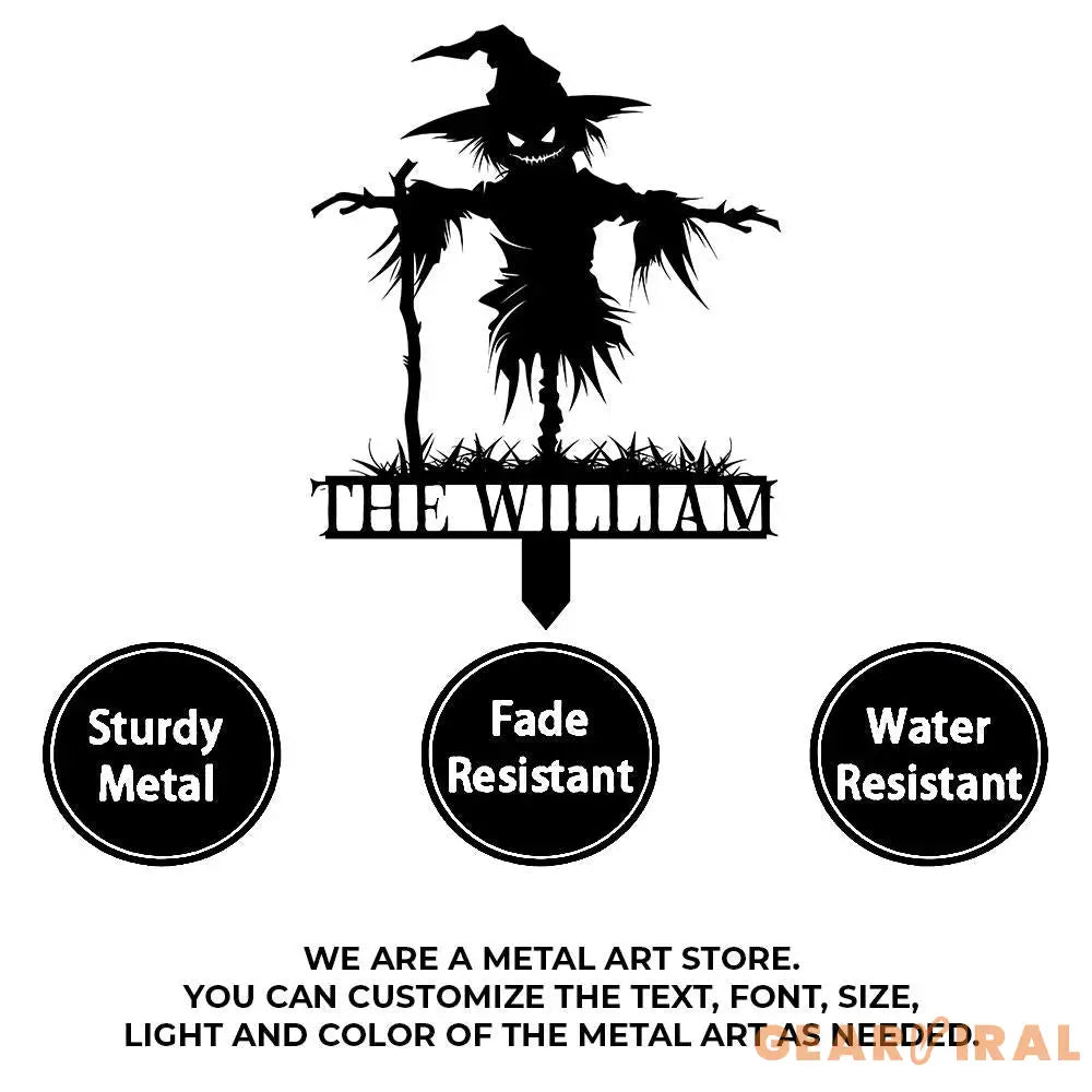 Metal Sign No Feathers Halloween Custom Name Metal Stake,Personalized Family Yard Sign Outdoor Door Garden Decor Gift