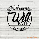 Metal Sign Patio Sign with Led Lights Welcome to Our Patio Sign Custom Family Name Housewarming Gift Wedding Gift Wall