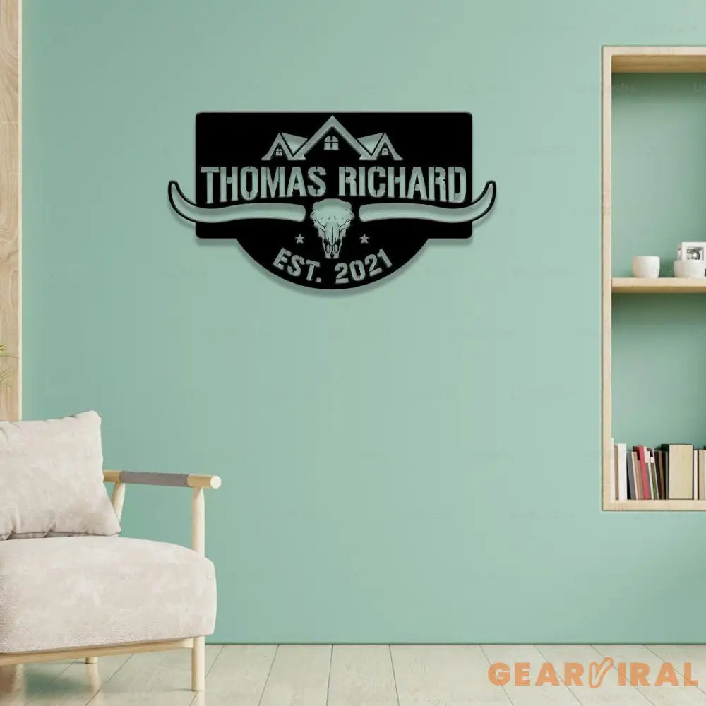 Metal Sign Ranch Decorative Name Sign Personalized Split Letter Last Name Personalize Sign Outdoor Door Hanger