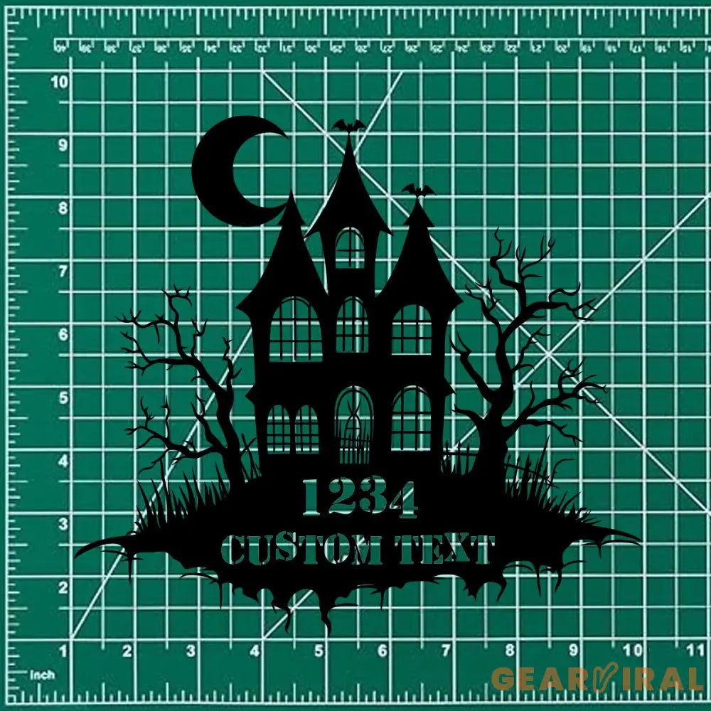 Metal Sign Scary House Halloween Name Sign Personalized Name LED Lights Halloween Sign Outdoor Door Monogram Halloween