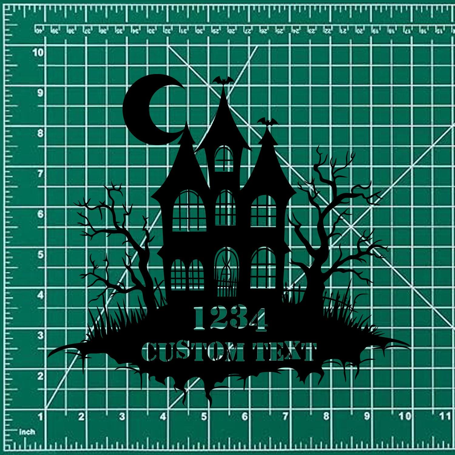 Metal Sign Scary House Halloween Name Sign, Personalized Name LED Lights, Halloween Sign, Outdoor Door Monogram, Halloween Metal sign