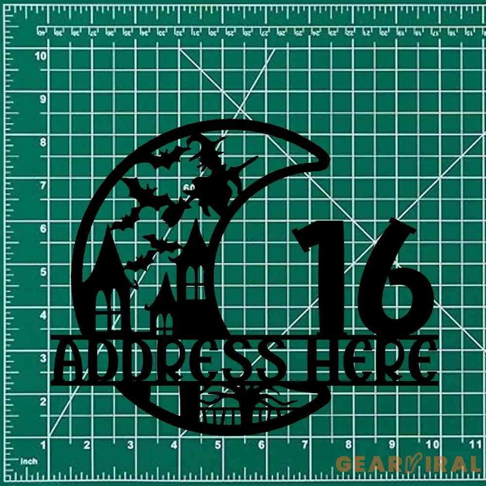 Metal Sign Scary Moon Halloween Name Sign Personalized Name LED Lights Halloween Sign Outdoor Door Monogram Halloween