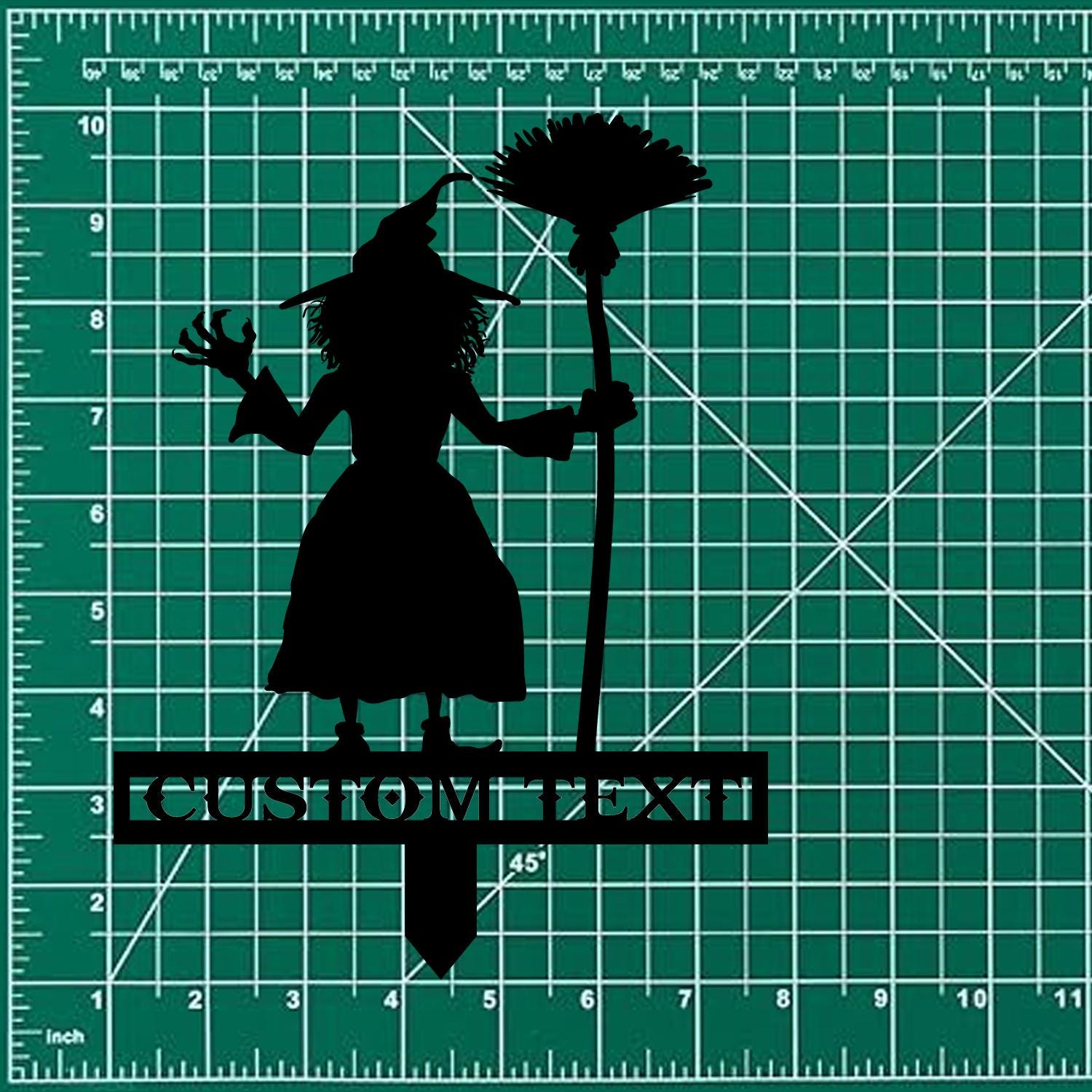 Metal Sign Witch Halloween Name Metal Stake, Personalized Family Name Yard Sign, Outdoor Door Garden Decor, Garden Art, Garden Lovers