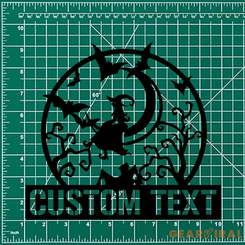 Metal Sign Witches Halloween Name Sign Personalized Name LED Lights Halloween Sign Outdoor Door Monogram Halloween