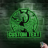 Metal Sign Witches Halloween Name Sign, Personalized Name LED Lights, Halloween Sign, Outdoor Door Monogram, Halloween Metal sign