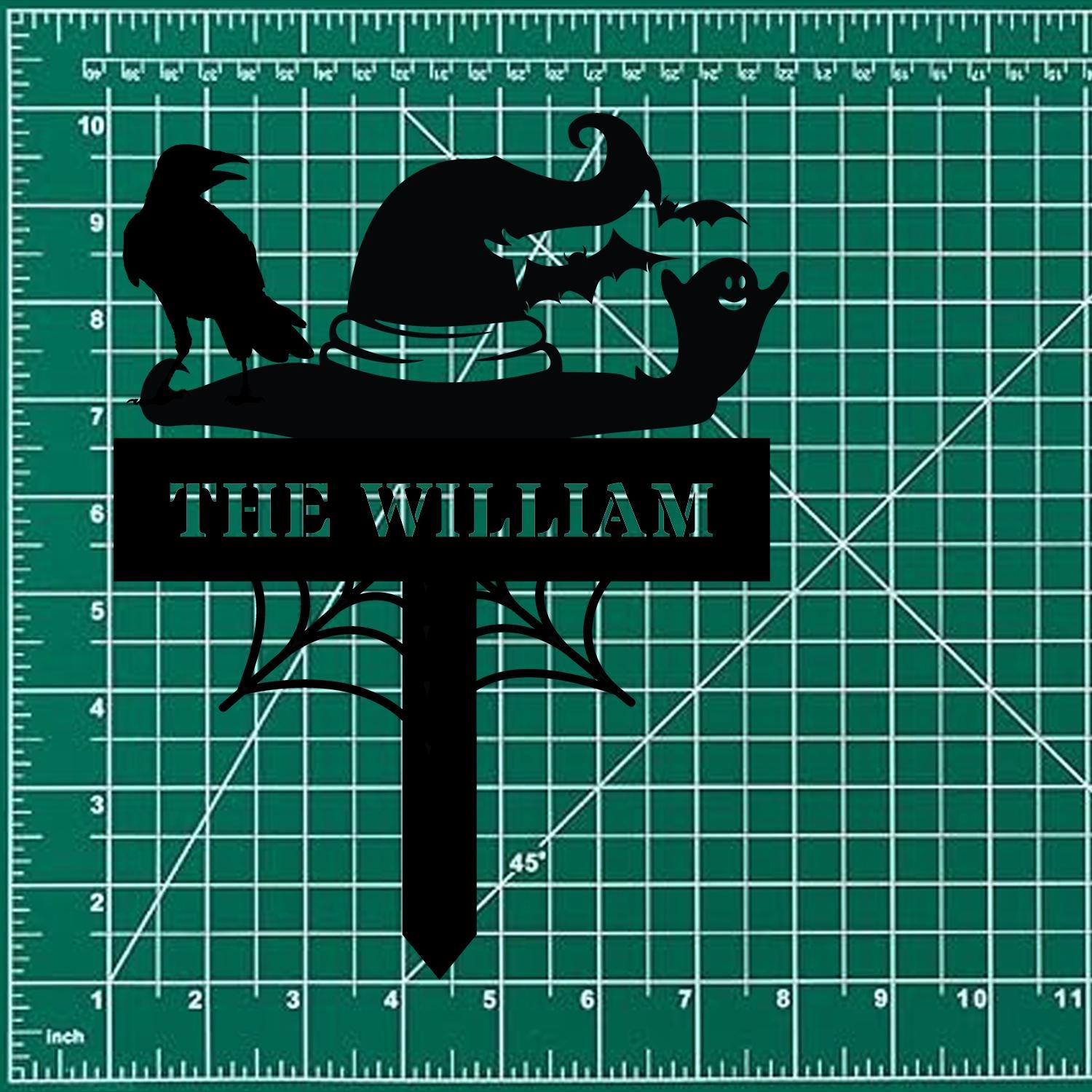 Metal Sign Witches Hat Halloween Name Sign, Personalized Name LED Lights, Halloween Sign, Outdoor Door Monogram, Halloween Metal sign