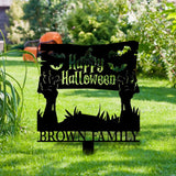 Metal Sign Zombie Hand Halloween, Custom Name Metal Stake,Personalized Family Yard Sign, Outdoor Door Garden Decor, Gift for Garden Lovers