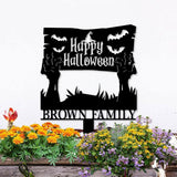 Metal Sign Zombie Hand Halloween, Custom Name Metal Stake,Personalized Family Yard Sign, Outdoor Door Garden Decor, Gift for Garden Lovers
