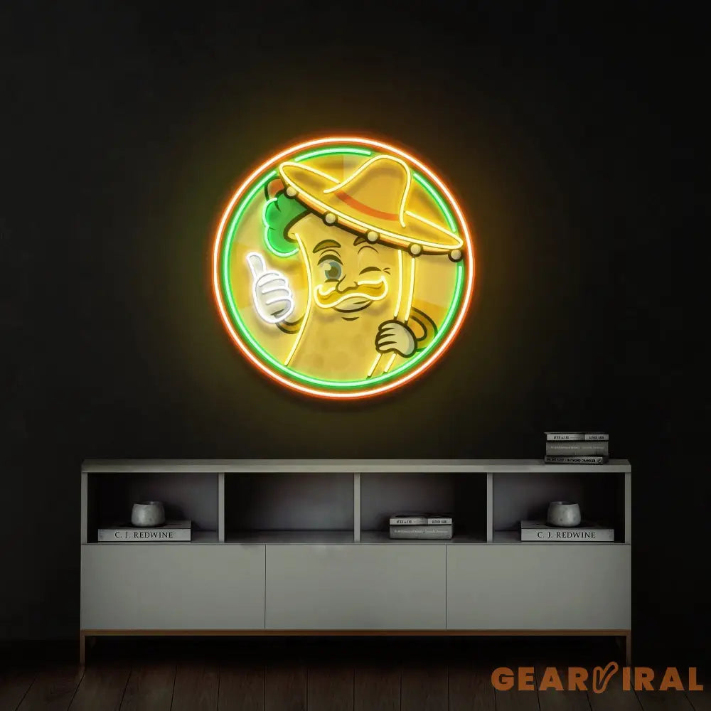 Mexican Burrito Thumbs Up Artwork Led Neon Sign Light