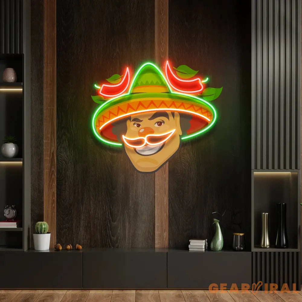 Mexican Man Logo Royalty Artwork Led Neon Sign Light