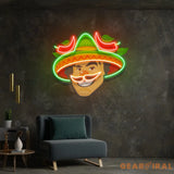 Mexican Man Logo Royalty Artwork Led Neon Sign Light