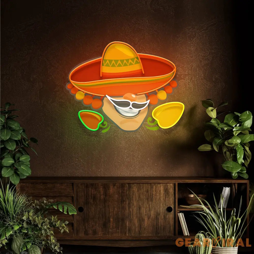 Mexico Logo Food Male Artwork Led Neon Sign Light