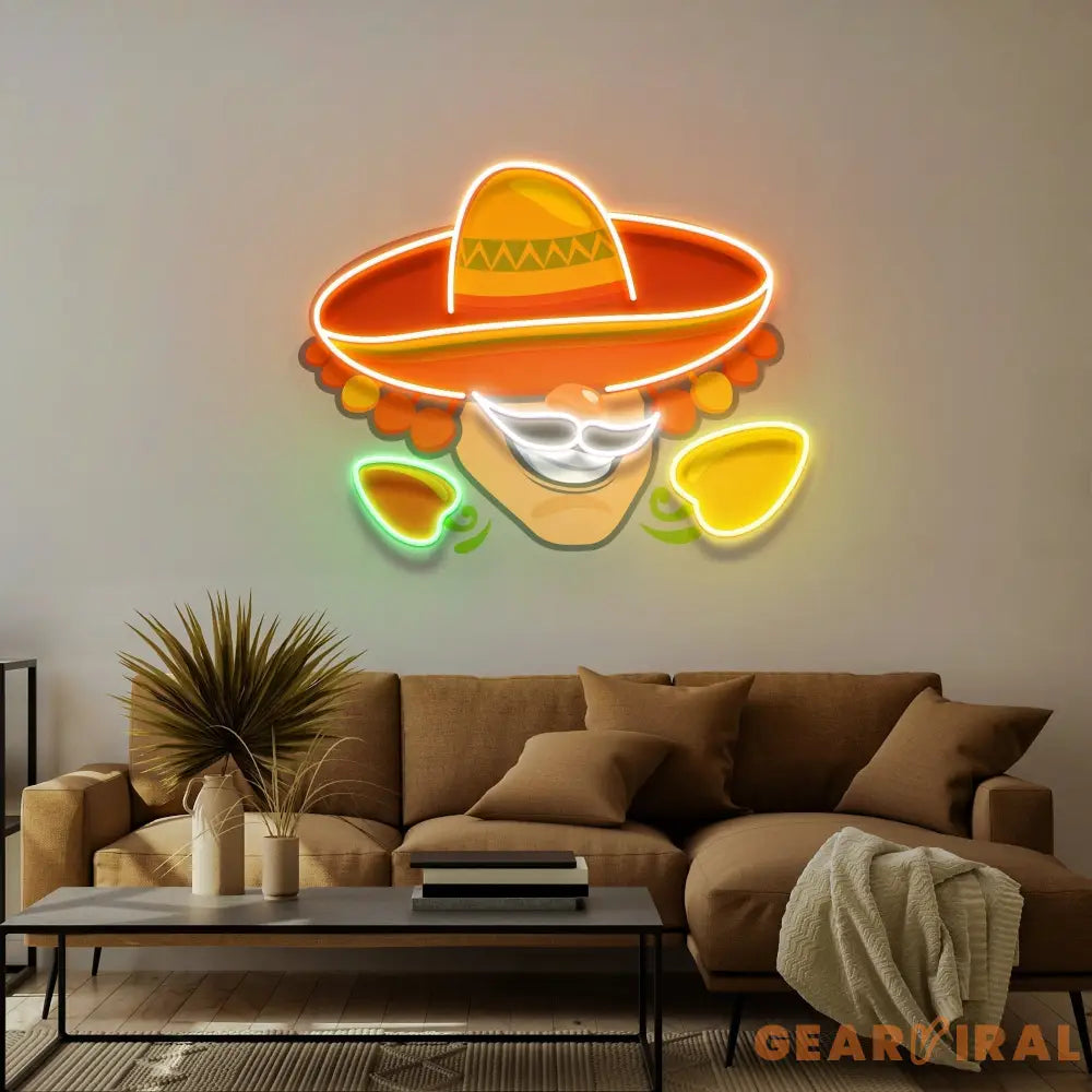 Mexico Logo Food Male Artwork Led Neon Sign Light