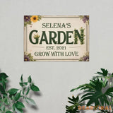 Mine Garden Metal Sign - Personalize Garden Metal Sign - Garden Yard Decor - Personalized Name Garden Stake Metal Yard