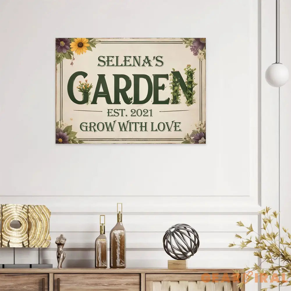 Mine Garden Metal Sign - Personalize Garden Metal Sign - Garden Yard Decor - Personalized Name Garden Stake Metal Yard